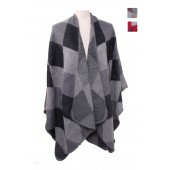 U Shape Diamond Print Poncho U Shape Diamond Print Poncho